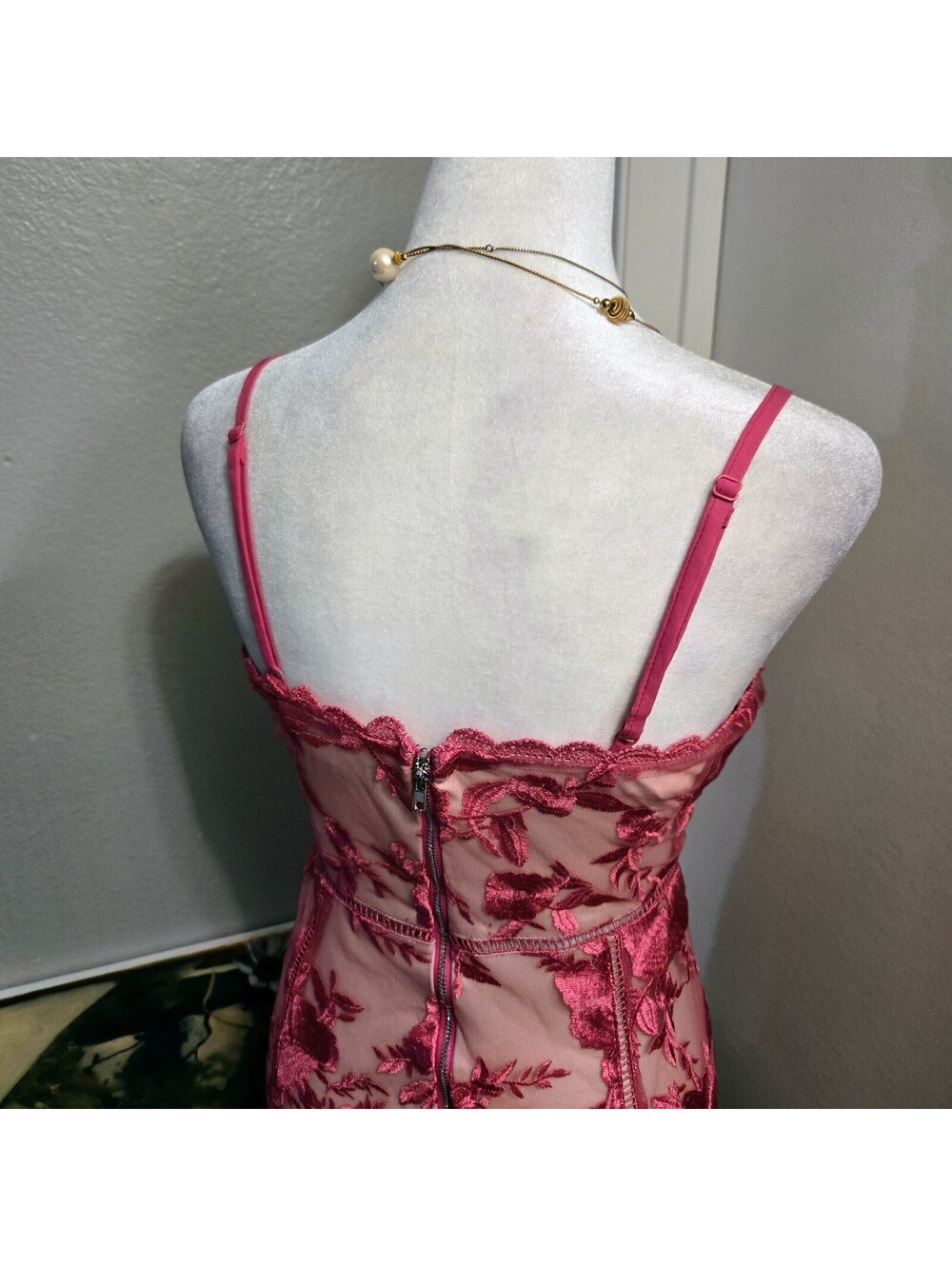 Lulus Pink Floral Embroidered Lace Sleeveless Mini Cocktail Dress Women Size Xs - Picture 6 of 6